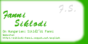 fanni siklodi business card